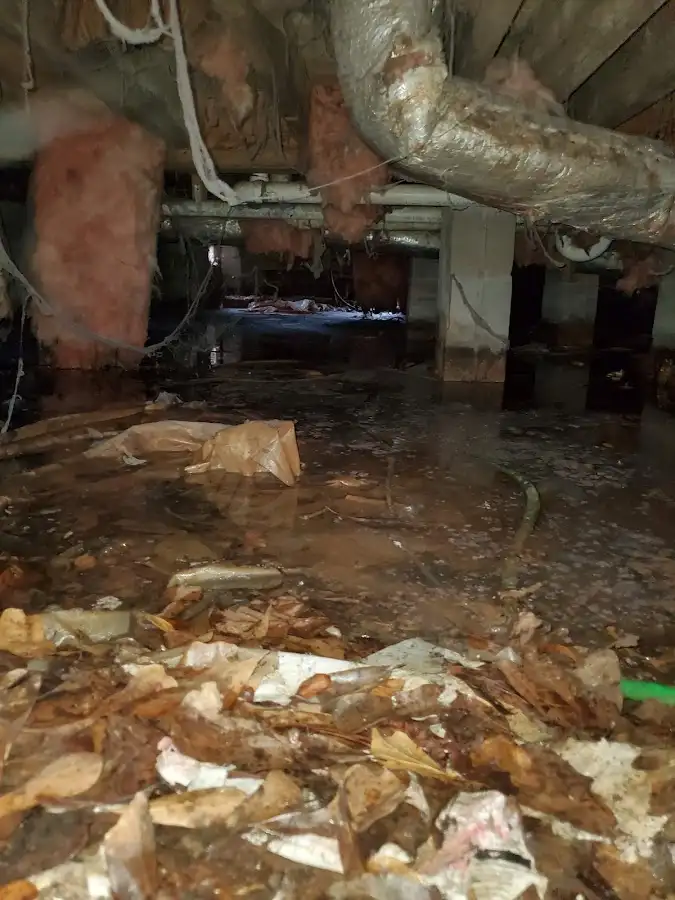 Crawl space flood assessment for Commercial Water Damage Restoration in East Lyme