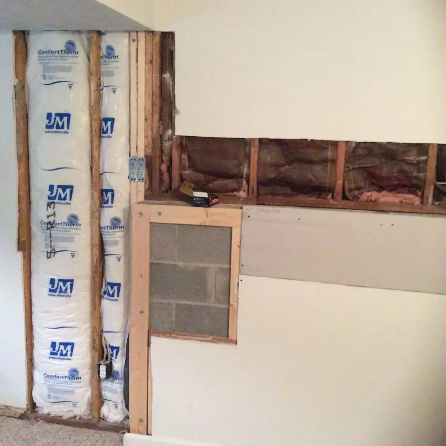 Wall insulation replacement during Contents Cleaning & Restoration in East Lyme